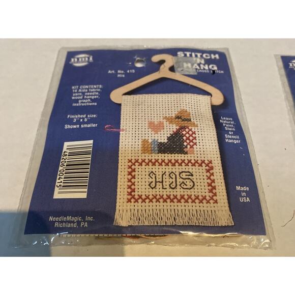 NMI Stitch 'N Hang (2) Welcome Friends And His Needlepoint Cross Stitch Sealed - Picture 4 of 7